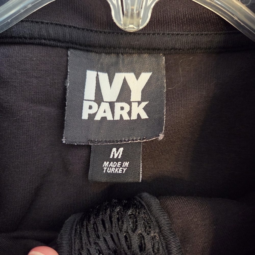 Ivy Park Black Mesh Panel Women's Hoodie - Picture 9 of 10